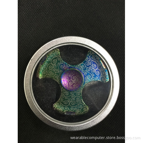 Hot sale zinc alloy fidget hand tri spinner decompression rainbow metal fidget spinner free sample fidget toys